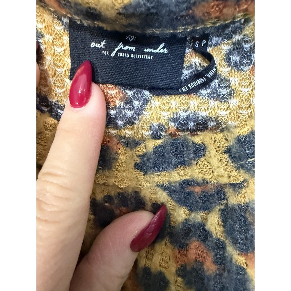 Urban Outfitters Small Out From Under Leopard Animal Print Crop Top Ruffle Hem - Picture 3 of 4